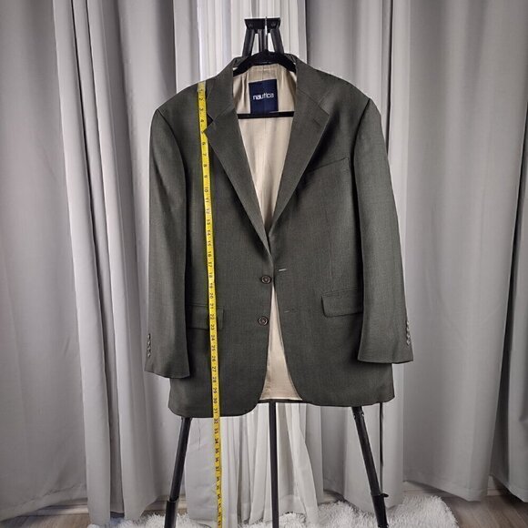 Nautica Men's Sport 100% Wool Green Suit Jacket, Blazer Sport Coat Size 42R - Picture 5 of 14